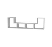 [en.casa] Mueble de TV Juego de 2 Elementos Modulares con 4 Compartimentos Abiertos Conjunto de 2 Estantes en Forma de L para Pared o Suelo Combinación Libre Aglomerado 92 x 54 x 30 cm Blanco