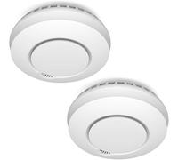 ELRO FZ5002R Juego de 2 Connects el Detector de Humo inalámbrico FZ5002R-DIN EN14604 Probado-con Sensor de Calor, Blanco, 2 Piezas