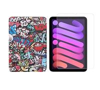 Juego de 2 en 1 para Apple iPad Mini 6 2021 de 8.3 pulgadas con funda para tablet inteligente + cubierta protectora de vidrio templado