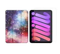 Juego de 2 en 1 para Apple iPad Mini 6 2021 de 8.3 pulgadas con funda para tablet inteligente + cubierta protectora de vidrio templado