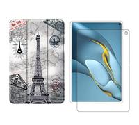 Juego de 2 en 1 para Huawei MatePad Pro 2021 MRR-W29 de 10.8 Pulgadas con Funda para Tablet Inteligente + Cubierta Protectora de Vidrio Templado