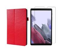 Juego de 2 en 1 para Samsung Galaxy Tab A7 Lite T220 T225 de 8.7 pulgadas con funda de tableta inteligente + cubierta protectora de vidrio templado
