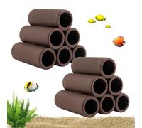 Juego de 2 escondites de cerámica, decoración de acuario, cueva de acuario, accesorio de tanque de peces, cavidad para camarones, pescados, camarones, cueva de cerámica para acuarios