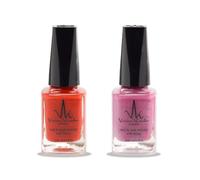 Juego de 2 esmaltes de uñas halal con infusión de henna, esmalte de uñas vegano permeable de larga duración, no necesita rayos UV (Ameythst, rojo imperial)