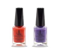 Juego de 2 esmaltes de uñas halal con infusión de henna, esmalte de uñas vegano permeable de larga duración, no necesita rayos UV (Aladdin, rojo imperial)