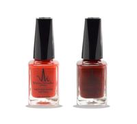 Juego de 2 esmaltes de uñas halal con infusión de henna, esmalte de uñas vegano permeable de larga duración, no necesita rayos UV (granate, rojo imperial)