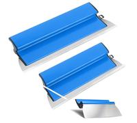 Juego de 2 espátulas de superficie, 25 cm + 40 cm, espátula con mango ergonómico, herramientas de pared flexibles para yeso (azul)