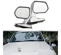 Juego de 2 espejos retrovisores de ángulo muerto para coche, 4 x 4, espejo lateral para enganchar en el capó, espejo ajustable de gran angular para coche, exterior ciego, color plateado