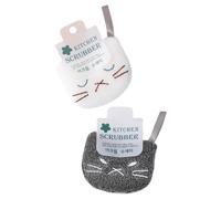 Juego de 2 esponjas para estropajos con temática de gatos, herramienta de limpieza súper absorbente para el hogar, cocina, vajilla, uso de cocina, herramienta de limpieza