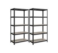 Juego de 2 Estanterías de 5 Niveles 50 x 100 x 200 cm Greige y Negro