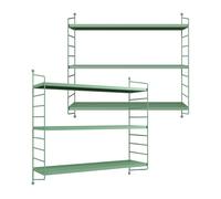 Juego de 2 estanterías de pared strängnäs acero 50x60x15 cm - verde pastel [en.casa]