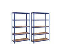 SONGMICS Estantería Pesada de 5 Niveles, Estantería de Acero, Montaje Rápido, Garaje, Almacén, Trastero, Carga de 750 kg, 60 x 120 x 200 cm, Azul GLR060Q01
