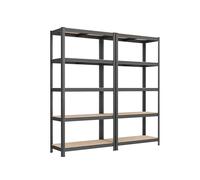 SONGMICS Estantería Pesada de 5 Niveles, Estantería de Acero, Montaje Rápido, Garaje, Almacén, Trastero, Carga de 875 kg, 40 x 90 x 180 cm, Gris GLR040G01