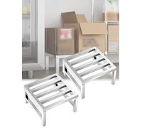 Juego de 2 estantes de aluminio, estante de acero para almacenamiento, diseño desmontable para almacenes, tiendas minoristas, entornos industriales