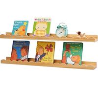 Juego de 2 estantes de madera de pino en forma de nube, flotantes, rústicos, con labio, estantería pequeña para salón, dormitorio (natural, 30 cm) (natural, 90 cm)