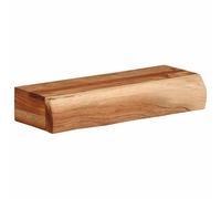 Juego de 2 estantes de pared de madera maciza de acacia, 40 x 17 x 8 cm, superficie natural, estantes estables para cocina, baño o salón, ahorro de espacio y duradero