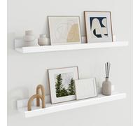 Juego de 2 estantes flotantes de 60 cm, estantes de guardería con borde para almacenamiento de juguetes, estantería de madera para niños, estantes blancos para sala de estar, dormitorio, estudios