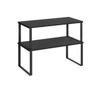 Juego de 2 Estantes para Especias de Metal Negro Ébano y Negro