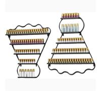 Juego de 2 expositores Triangulares de Hierro for esmaltes de uñas, for pintalabios y perfumes, for Montaje en Pared, for salón de uñas, SPA en casa, con Capacidad for Entre 1 y 200 Botellas.(Black)