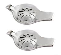 Juego de 2 exprimidores de lima de acero inoxidable, herramienta profesional para exprimir cítricos, a prueba de óxido, prensa manual para frutas, ideal para cocinar en el bar en casa, 12,5 x 6 cm