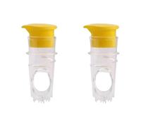 Juego de 2 exprimidores de limones de mano eficientes, resistentes con colador integrado para jugos limpios, exprimidor de limón
