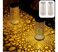 Juego De 2 Faroles Solares Orientales Farola Solar Linterna Decorativa De Jardín