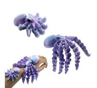 Juego de 2 figuras de pulpo articuladas flexibles impresas en 3D, animales flexibles con brazos móviles para aliviar la ansiedad y el aburrimiento, decoración divertida para el hogar, oficina
