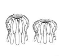 Juego de 2 filtros de cesta para recolector de hojas para protección de tuberías y canalones, construcción de alambre de hierro de zinc con ajuste ajustable para una colocación segura y captura de