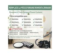 Juego de 2 filtros de repuesto para aspiradora Rowenta X-Trem Power Cyclonic ZR006001 RO69xx
