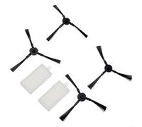 Juego de 2 filtros y 4 cepillos laterales compatibles con aspiradoras robot MEDION MD16192 MD18500 MD18501 MD19500 MD19510 MD19511