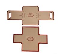 Juego de 2 forros de silicona antiadherentes para horno con función de eslinga de masa, protege las sartenes de arañazos (rojo)