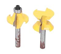 Juego de 2 fresas de espiga de 8 mm con ángulo de 120°, fresa para carpintería destinada a uniones de lengüeta y ranura, fresa combinada para mortaja y espiga con cuchillas de un