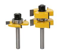 Juego de 2 fresas de ranura y lengüeta, varilla de 8 mm, fresa de ranura y lengüeta, fresa ranurada y lengüeta, desmoladora para carpintería