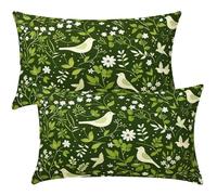 Juego de 2 Funda Cojin 20x30 cm, Fundas de Cojines Verde Funda de Almohada William Morris Decorativas Fundas de Cojín de Tela de Lino para Sofá Cama Sala de Estar Dormitorio Decoración Hogar -SC213