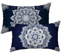 Juego de 2 Funda Cojin 40x60 Terciopelo Azul Marino Funda de Almohada, Bohemia Fundas de Cojines 40x60, Cojines para Sofa, Fundas Cojin Rectangular, Decoracion Hogar, para Interior y Exteriores k-282