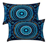Juego de 2 Funda Cojin 40x70 cm, Fundas de Cojines Azul Funda de Almohada Boho Decorativas Fundas de Cojín de Tela de Lino Rectangular para Sofá Cama Sala de Estar Dormitorio Decoración Hogar -SC423