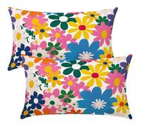 Juego de 2 Funda Cojin 40x70 cm, Fundas de Cojines Primavera Funda de Almohada Floral Verano Decorativas Fundas de Cojín de Tela de Lino para Sofá Cama Sala de Estar Dormitorio Decoración Hogar -SC427