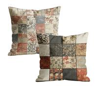 Juego de 2 Funda Cojin 60 x 60 cm Impermeables Lino, Fundas de Almohada Decoracion con Estampado Retro de Doble Cara, Cojines Sofa para Sofá, Jardín y Terraza, Decoracion de Pascua, Marrón M-w-1939