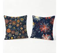 Juego de 2 Funda Cojin 60x60, azul Fundas de Cojines de Terciopelo, con Cremallera Oculta, fuochi d'artificio Cojines para Sofa Suave Y Duradera, Decoracion Funda Cojin para Dormitorio, Oficina y0-279