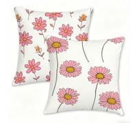 Juego de 2 Funda Cojín 60x60 cm blanca Fundas de Cojíns Cómodas y Suaves de Lino Cojines para Exterio, Cojine Decorativos Cushion Covers con Cremallera Oculta, Decoracion Hogar Jardin Flores (4) 0n-13