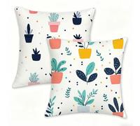 Juego de 2 Funda Cojín 60x60 cm Blanca Fundas de Cojíns Cómodas y Suaves de Lino Cojines para Exterio, Cojine Decorativos Cushion Covers para Decoracion Hogar Sillas Jardin Plantas en Maceta 0n-43