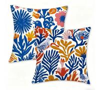 Juego de 2 Funda Cojín 60x60 cm blanca Fundas de Cojíns Cómodas y Suaves de Lino Cojines para Exterio, Cojine Decorativos Cushion Covers con Cremallera Oculta para Decoracion Hogar abstracto (2) 0n-23