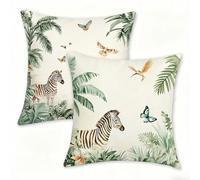 Juego de 2 Funda Cojín 60x60 cm Blanca Fundas de Cojíns Cómodas y Suaves de Lino Cojines para Exterio, Cojine Decorativos Cushion Covers con Cremallera Oculta, Decoracion Hogar Jardin Caballo 0n-39