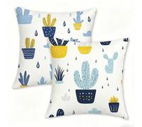 Juego de 2 Funda Cojín 60x60 cm Blanca Fundas de Cojíns Cómodas y Suaves de Lino Cojines para Exterio, Cojine Decorativos Cushion Covers con Cremallera Oculta, Decoracion Hogar Jardin Abstracto 0n-24