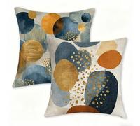 Juego de 2 Funda Cojín 60x60 cm nórdico Fundas de Cojíns Cómodas y Suaves de Lino Cojines para Exterio, Cojine Decorativos Cushion Covers con Cremallera Oculta, Decoracion Hogar Jardin abstracto 0n-54