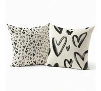 Juego de 2 Funda Cojin 60x60 cm Terciopelo, Fundas Cojines Sofa Suave Cuadrada, Patrón Amar3 Decoracion Hogar Funda Cojin, Funda Almohada con Cremallera Invisible para Sala Terraza, Negro P-J-5181