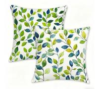 Juego de 2 Funda Cojín 60x60 cm Verde Fundas de Cojíns Cómodas y Suaves de Lino Cojines para Exterio, Cojine Decorativos Cushion Covers con Cremallera Oculta, Decoracion Hogar Jardin Primavera 0n-519