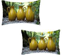 Juego de 2 Funda de Cojín Lino 50x80cm CeráMica Moderna Decoración del Hogar Fundas para Cojines Rectangular Impermeables Funda de Cojines Lumbar Almohada Patio Jardín Decorativas JardíN I0P-142