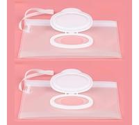 Juego de 2 fundas blancas para toallitas húmedas que mantienen las toallitas húmedas, juego de contenedores dispensadores recargables sobre la marcha, soportes para toallitas húmedas para pañales