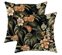 Juego De 2 Fundas Cojín Monstruo De Estética Suave Tropical Bohemia con Cremallera Ocult Modernas Protector De Almohada para Dormitorio Casa De Campo Coche 45X45Cm